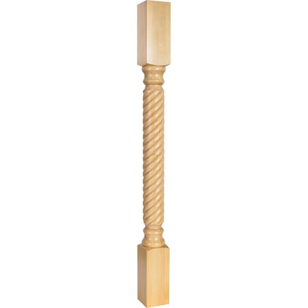 Hardware Resources 3-1/2" Wx3-1/2"Dx42"H Rubberwood Rope Post P3-42RW